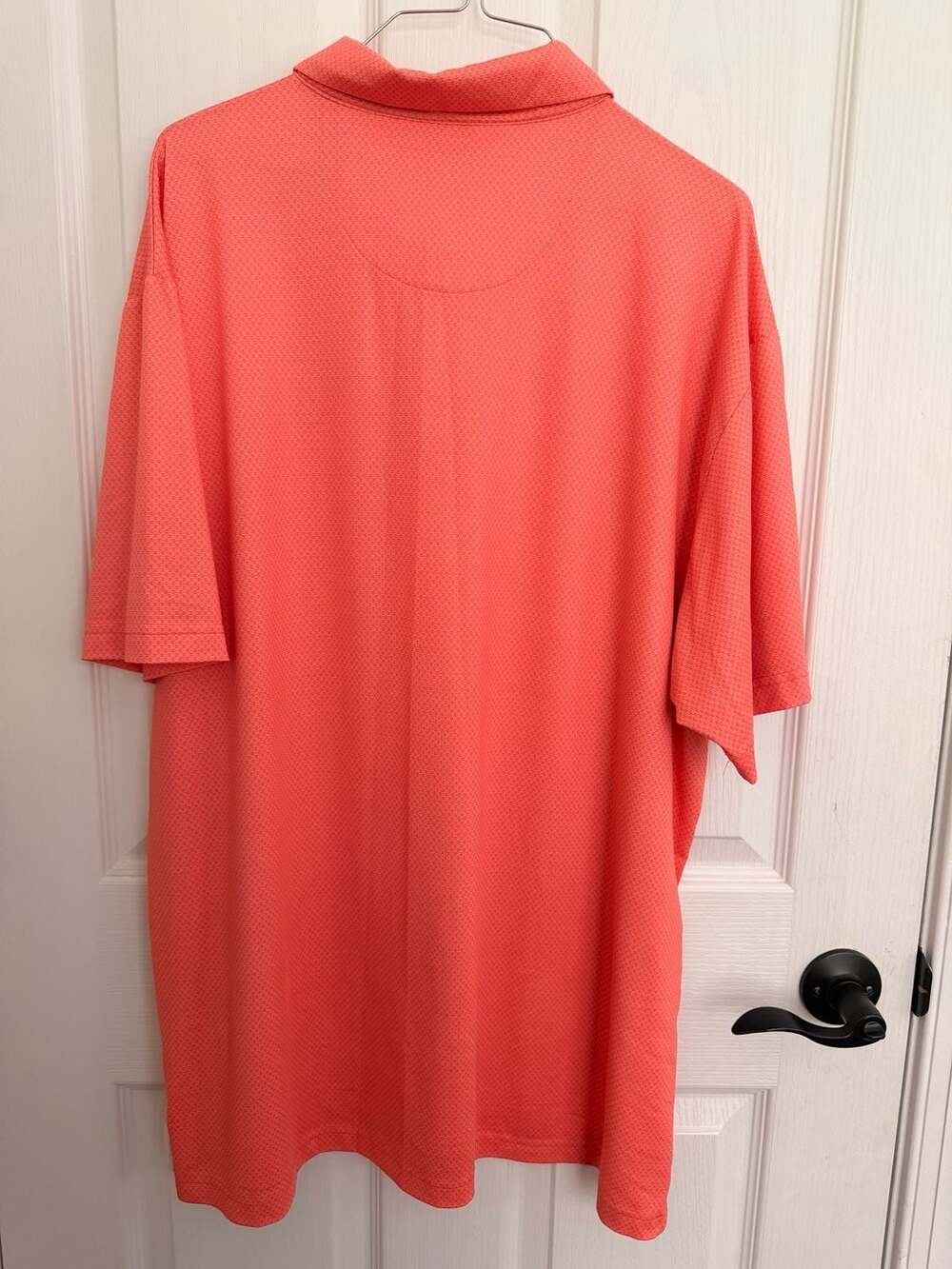 Callaway Men's Pro Spin Jacquard Short Sleeve Golf Polo Shirt - Coral View 4